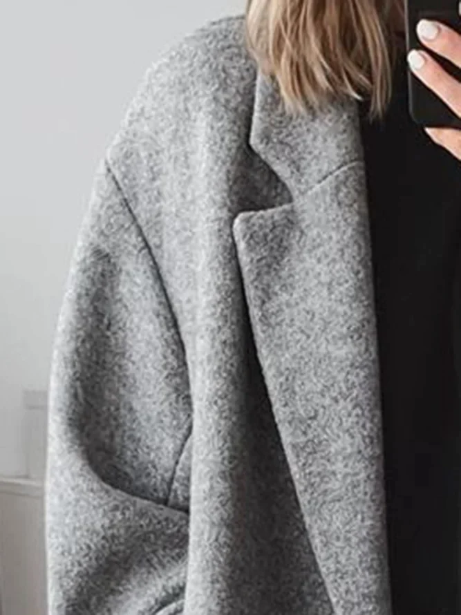 Oversized Winter Coat  Double-Breasted Longline Wool Design - Product detail 4
