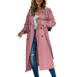 Classic Long Trench Coat  Double-Breasted Tailored Design - Product detail 5