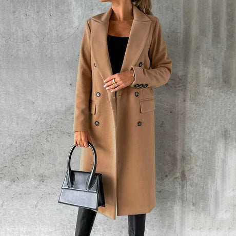 Classic Womens Trench Coat  Double-Breasted Tailored Design - Product showcase