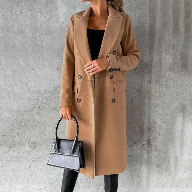 Classic Womens Trench Coat  Double-Breasted Tailored Design - Product showcase
