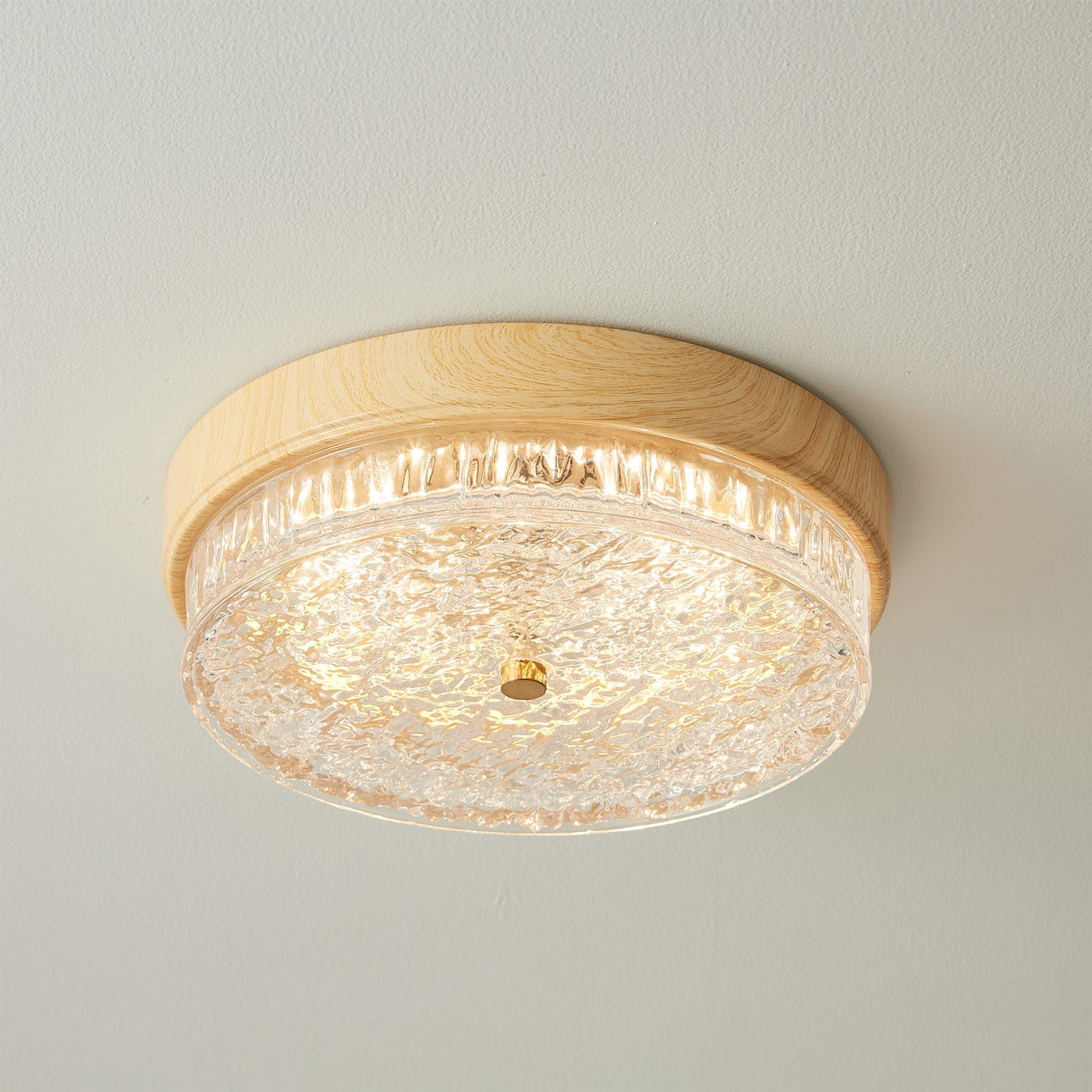 Modern Ceiling Light  Wood Trim Glass Diffuser - Product detail 11
