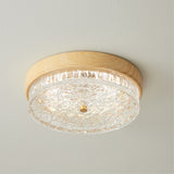 Modern Ceiling Light  Wood Trim Glass Diffuser - Product example