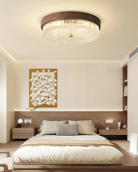 Modern Ceiling Light  Wood Trim Glass Diffuser - Product detail 7