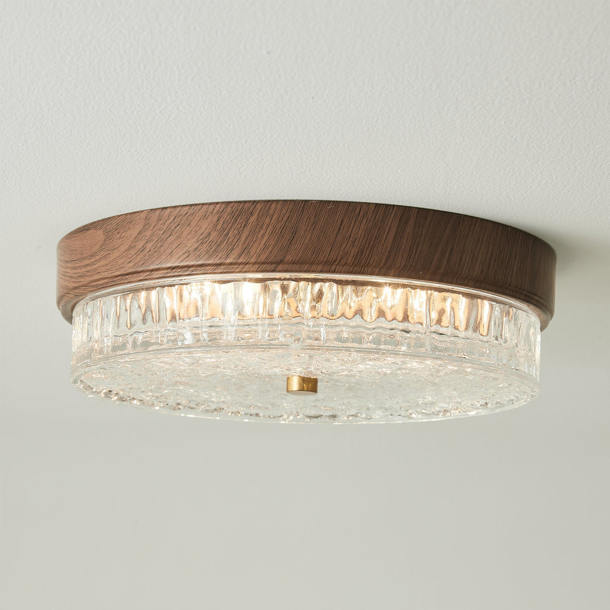 Modern Ceiling Light  Wood Trim Glass Diffuser - Product detail 12