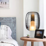 Modern Table Lamp  Ribbed Glass Dome Design - Product example