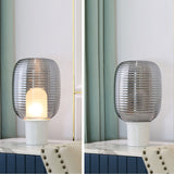 Modern Table Lamp  Ribbed Glass Dome Design - Product detail 5
