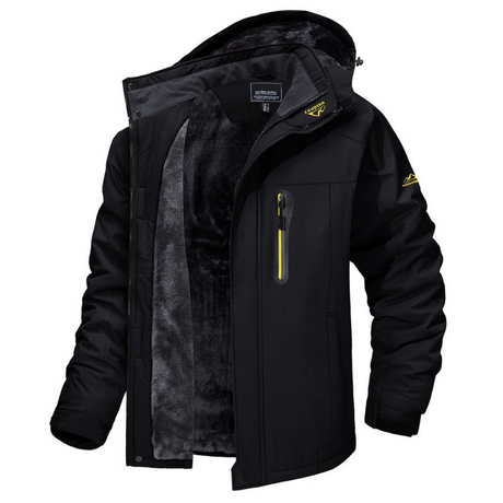 Waterproof Winter Parka  Fleece Lined Mens Cold Weather Jacket - Detailed view