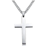 Mens Cross Necklace  Black Stainless Steel Pendant with Iron Chain - Product detail 8