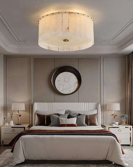 Alabaster Ceiling Light  Natural Stone Panels with Brass Accents - Product detail 10
