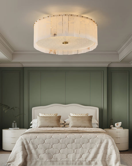 Alabaster Ceiling Light  Natural Stone Panels with Brass Accents - Product detail 9