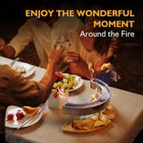 Tabletop Bio-Ethanol Fire Pit  Multi-Shape Design with Wooden Base - Product detail 4