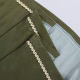Traditional Dirndl Dress  Floral Embroidered Green With Gold Sash - Product detail 6