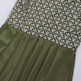 Traditional Dirndl Dress  Floral Embroidered Green With Gold Sash - Product detail 8