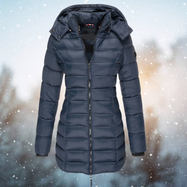 Winter Puffer Coat  Hooded Long Length Quilted Design - Product showcase