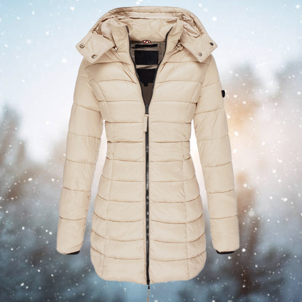 Winter Puffer Coat  Hooded Long Length Quilted Design - Product detail 4