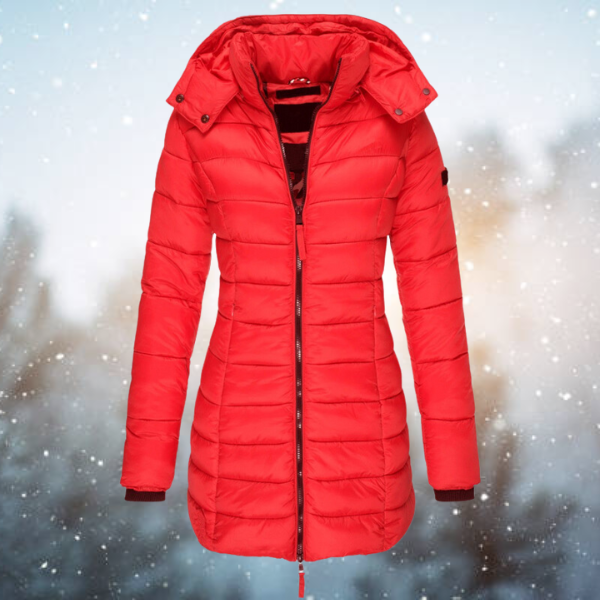 Winter Puffer Coat  Hooded Long Length Quilted Design - Product detail 5