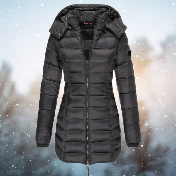 Winter Puffer Coat  Hooded Long Length Quilted Design - Product detail 6