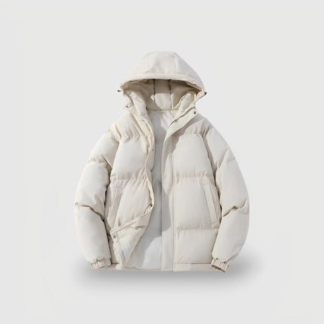 Womens Quilted Puffer Jacket  Hooded Winter Coat Design - Detailed view