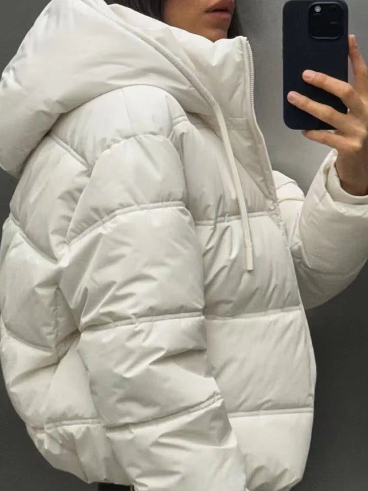 Winter Puffer Jacket  Quilted Hooded Design - Product example