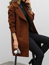 Classic Wool Trench Coat  Double-Breasted Military Green Design - Product example