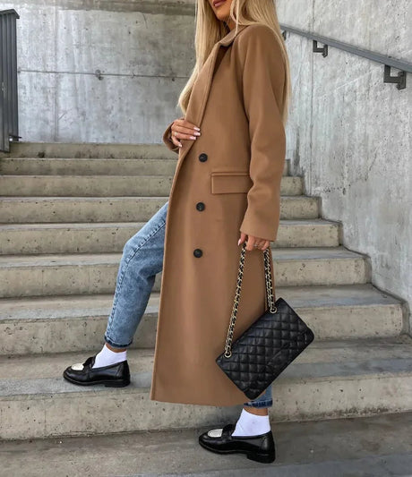 Classic Wool Winter Coat  Double-Breasted Belted Design - Product detail 6