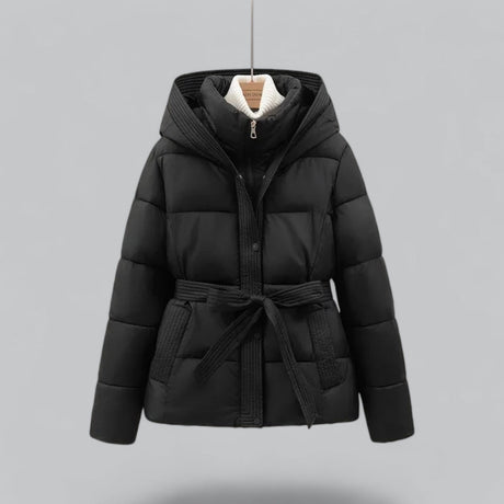 Winter Puffer Jacket  Belted Hooded Design - Product showcase