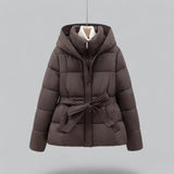 Winter Puffer Jacket  Belted Hooded Design - Detailed view