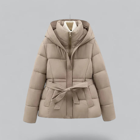 Winter Puffer Jacket  Belted Hooded Design - Product example
