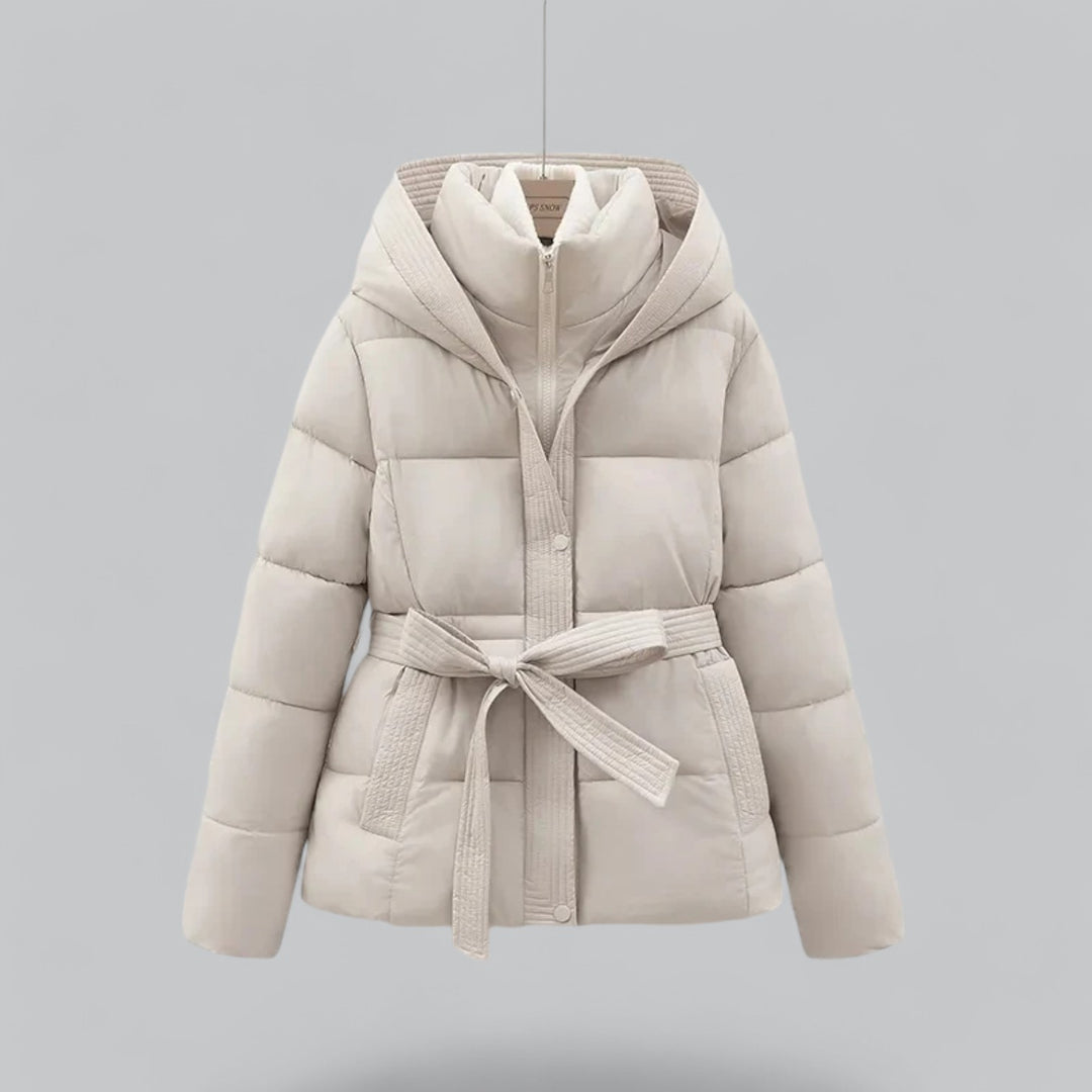 Winter Puffer Jacket  Belted Hooded Design - Product detail 4