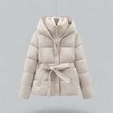 Winter Puffer Jacket  Belted Hooded Design - Product detail 4
