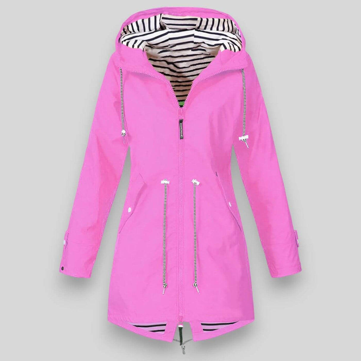 Waterproof Rain Coat  Navy Hooded Drawstring Design - Product detail 4