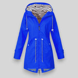 Waterproof Rain Coat  Navy Hooded Drawstring Design - Product detail 5