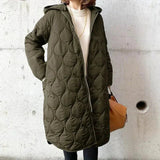 Quilted Winter Coat  Longline Hooded Puffer Design - Product example