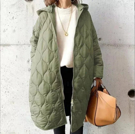 Quilted Winter Coat  Longline Hooded Puffer Design - Product detail 5