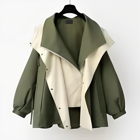 Waterproof Trench Coat  Two-Tone Layered Design - Product detail 5