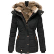 Winter Puffer Jacket  Quilted Hooded Design With Faux Fur Trim - Product showcase