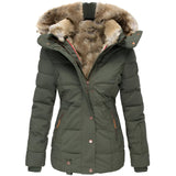 Winter Puffer Jacket  Quilted Hooded Design With Faux Fur Trim - Product example