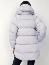 Womens Short Puffer Jacket  Black Quilted Winter Coat - Product detail 4