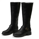 Classic Knee High Boots  Brown Leather With Buckle Detail - Product detail 8