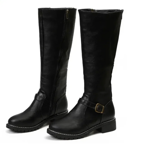 Classic Knee High Boots  Brown Leather With Buckle Detail - Product detail 8