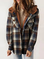 Plaid Hooded Jacket  Fleece Lined Winter Coat - Product showcase