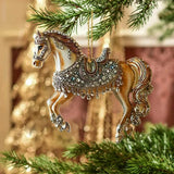 Vintage Horse Christmas Ornament  Jeweled Acrylic Tree Decoration - Detailed view