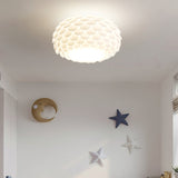 Modern Ceiling Light  White Sculptural Scale Pattern - Detailed view