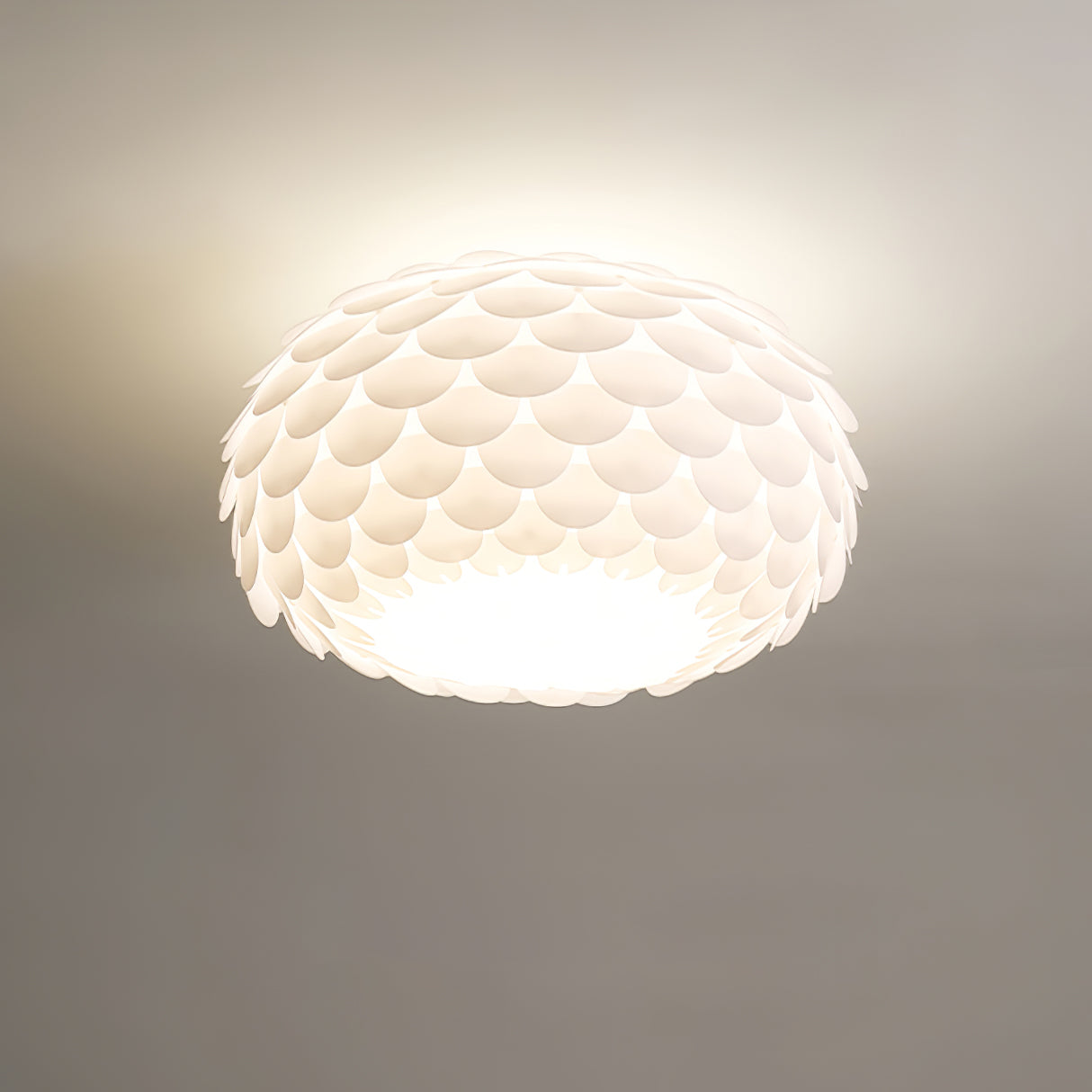 Modern Ceiling Light  White Sculptural Scale Pattern - Product detail 11
