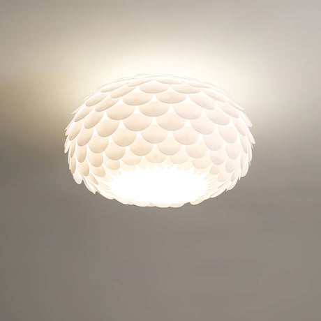 Modern Ceiling Light  White Sculptural Scale Pattern - Product detail 11