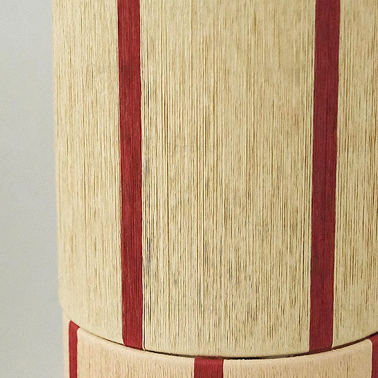 Modern Table Lamp  Walnut Base with Striped Shade - Product detail 6