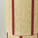 Modern Table Lamp  Walnut Base with Striped Shade - Product detail 6