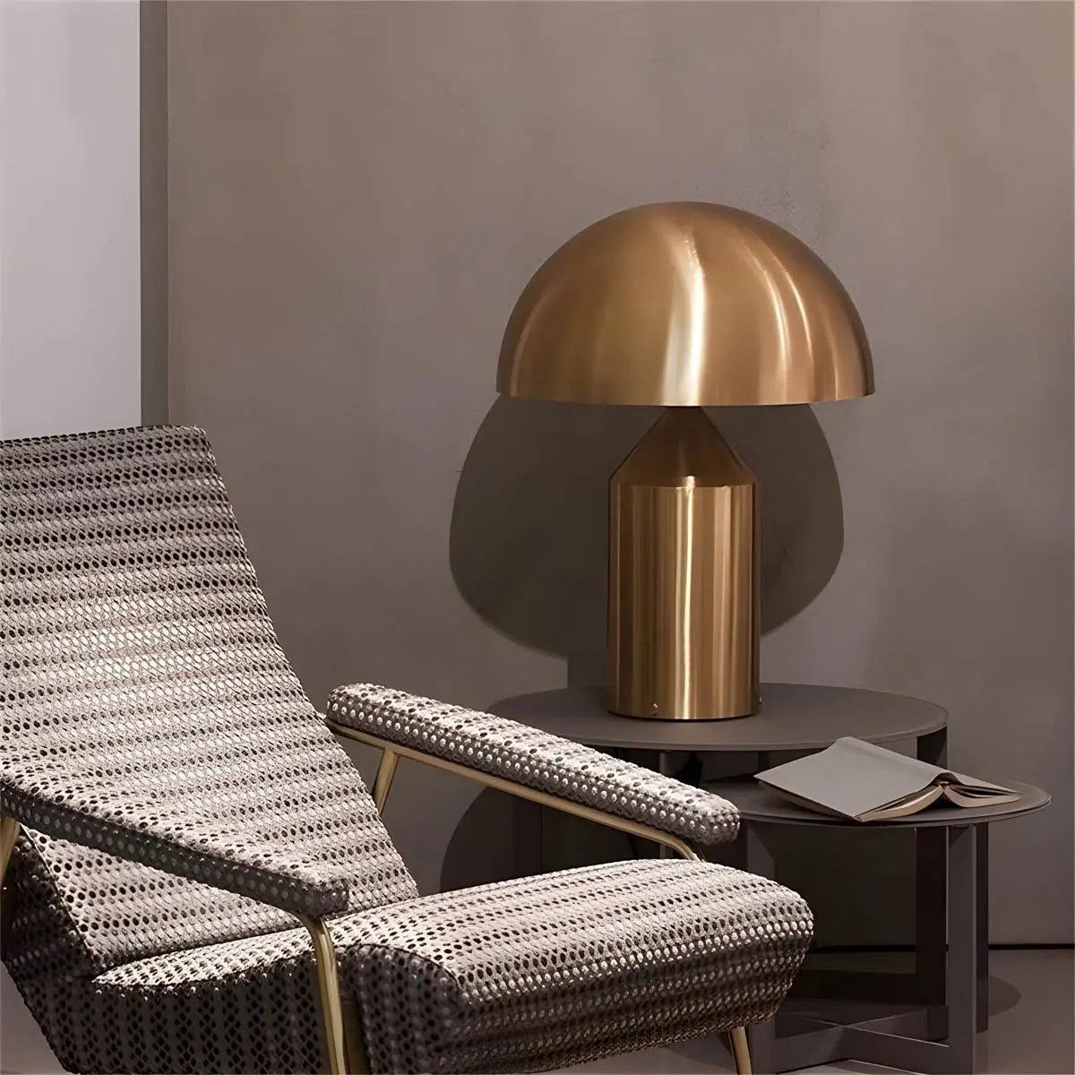 Modern Table Lamp  Dome Shade Brass Finish - Product detail 4
