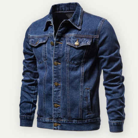 Classic Denim Trucker Jacket  Raw Black Contrast Stitching - Product detail 4