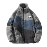 Modern Fleece Jacket  Monochrome Color Block Design - Detailed view